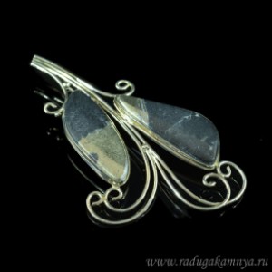 Брошь халькопирит, 90*52мм.