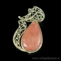 Брошь родонит " Лиса ", 50*90мм.