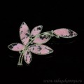 Брошь родонит "Веточка" большая, 62*36мм., 2.