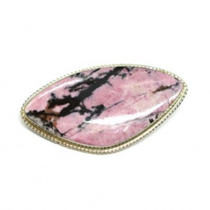 Брошь с родонитом " Грация " 60*33мм.