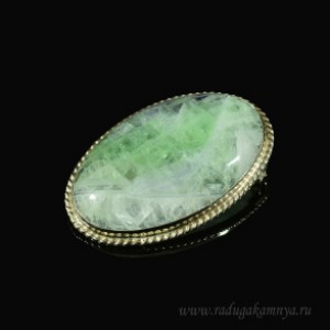 Брошь с флюоритом " Овал " 44*28мм.