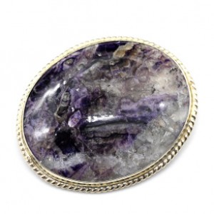 Брошь с флюоритом " Овал " 46*39мм.