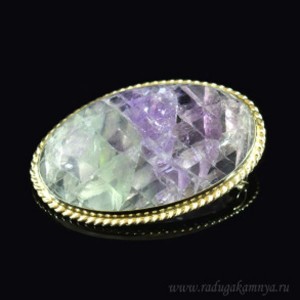 Брошь флюорит " Овал " 48*30мм.