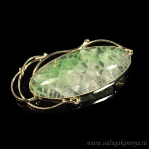 Брошь флюорит " Овал ", 63*30мм.