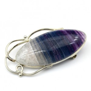 Брошь флюорит 52*26мм.