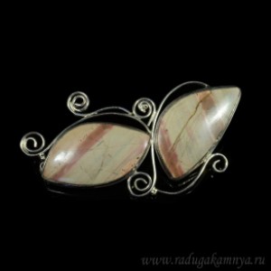 Брошь с яшмой 75*45мм. Брошь с яшмой 75*45мм.