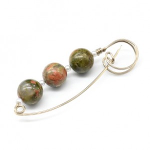 Брошь-булавка с яшмой 28*22мм.