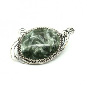 Брошь серафинит " Овал " 40*26мм.