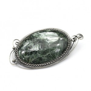 Брошь серафинит 51*26мм.