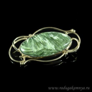 Брошь серафинит овал 54*29мм.