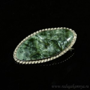 Брошь серафинит, 47*24мм.