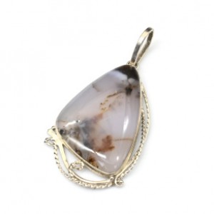 Кулон агат моховой " Грация " 29*44мм.