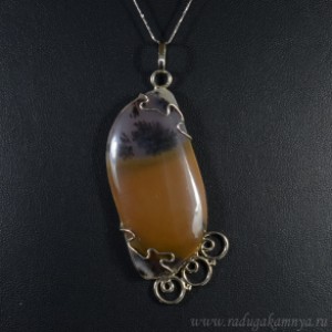 Кулон агат моховой 40*64мм Кулон агат моховой 40*64мм