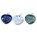 Кулон из агата тонированного "Сердце" 40*40мм цвет синий Кулон из агата тонированного "Сердце" 40*40мм цвет синий