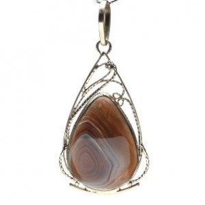 Кулон с агатом ботсвана 27*48мм.