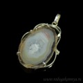 Кулон с агатом в посеребрении 36*56мм