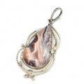 Кулон с агатом крейзи 25*48мм.