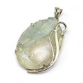 Кулон с аквамарином и горным хрусталем 30*43мм Кулон с аквамарином и горным хрусталем 30*43мм