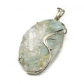 Кулон с аквамарином и горным хрусталем 31*52мм. Кулон с аквамарином и горным хрусталем 31*52мм.