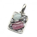 Кулон турмалин с аквамарином 19*25мм.