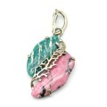 Кулон родонит и амазонит 24*40мм