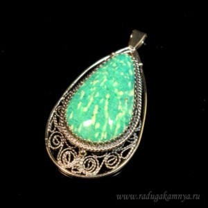 Кулон с амазонитом 24*44мм.
