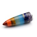 Кулон Кулон-маятник пуля 14*40мм из самоцветов (7 чакр)