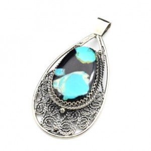 Кулон с бирюзой 24*41мм.