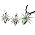 Набор из перламутра гелиотис Кулон, серьги паук со стразами 47*53мм, 31*36мм, 49см