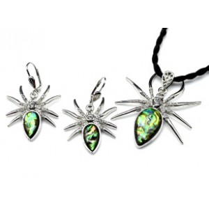 Набор из перламутра гелиотис Кулон, серьги паук со стразами 47*53мм, 31*36мм, 49см