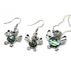 Набор из перламутра гелиотис Кулон, серьги цыпленок 22*24мм, 19*18мм, 43см