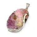 Кулон с турмалином и горным хрусталем 32*51мм.