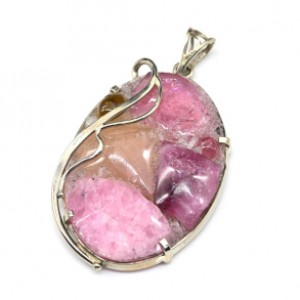 Кулон с турмалином и горным хрусталем 33*47мм. Кулон с турмалином и горным хрусталем 33*47мм.