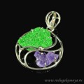 Кулон из уваровита и аметиста, 35*35мм