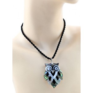 Кулон из перламутра "Сова" 39*49мм, 50см