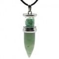 Кулон из кварца (имитация нефрита) " Пуля " с крошкой 17*50мм.