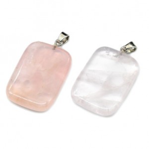 Кулон прямоугольник из розового кварца 25*35мм
