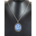 Кулон на цепочке овал 40*50мм с лазуритом, 70см Кулон на цепочке овал 40*50мм с лазуритом, 70см