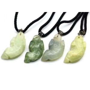 Кулон на шнурке из нефрита "Денежная жаба" 48см