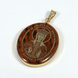 Кулон из обсидиана овал с окантовкой " Св.Александра " 20*30мм Кулон из обсидиана овал с окантовкой " Св.Александра " 20*30мм