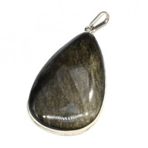 Кулон обсидиан золотой " Капля " 28*53мм. Кулон обсидиан золотой " Капля " 28*53мм.
