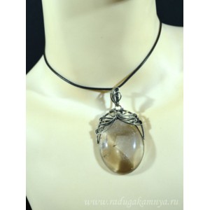 Кулон раухтопаз, 36*65мм.