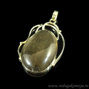 Кулон с раухтопазом " Грация ", 31*42мм.