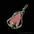 Кулон с родонитом грация 28*51мм.