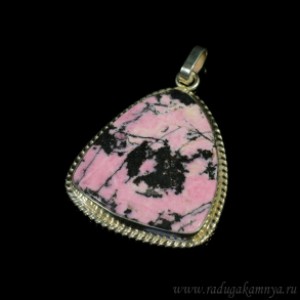 Кулон с родонитом, 32*37мм.