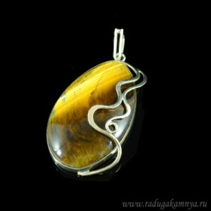 Кулон из тигрового глаза, 32*52мм.