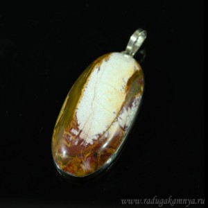 Кулон из яшмы Пикассо  " Овал " 26*51мм.