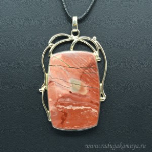 Кулон с яшмой прямоугольник 38*57мм.