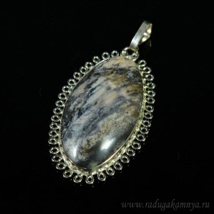 Кулон яшма овал, 32*53мм.