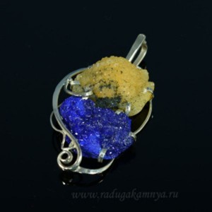 Кулон десмин и лазурит 32*50мм.